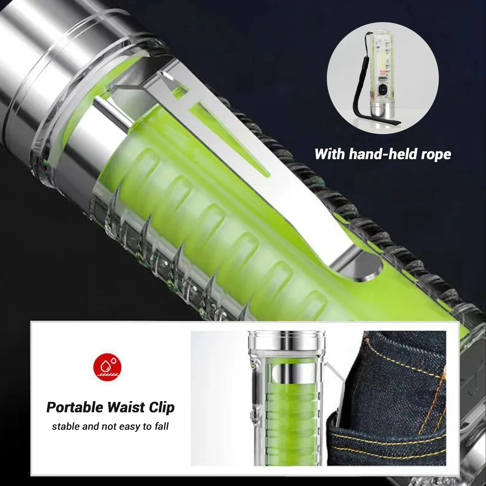 Spotlight Long-Range Strong Light XPG Focusing Flashlight Type-C Charging with S