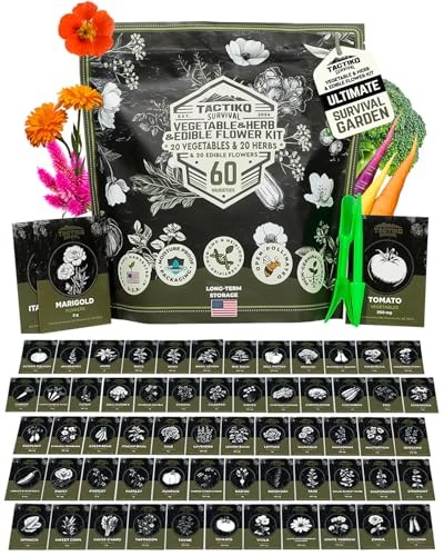 Medicinal & Survival Seed Kit – 60 Heirloom Non-GMO USA Grown Seeds for
