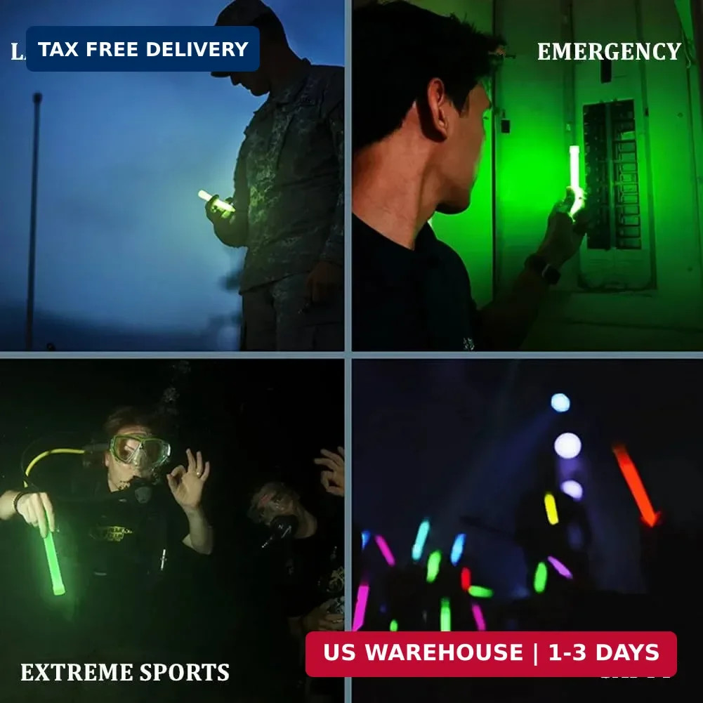 Glow Fever Emergency Safety Military Grade Glowsticks; 10PCS, 6″ Ultra Bright Gl