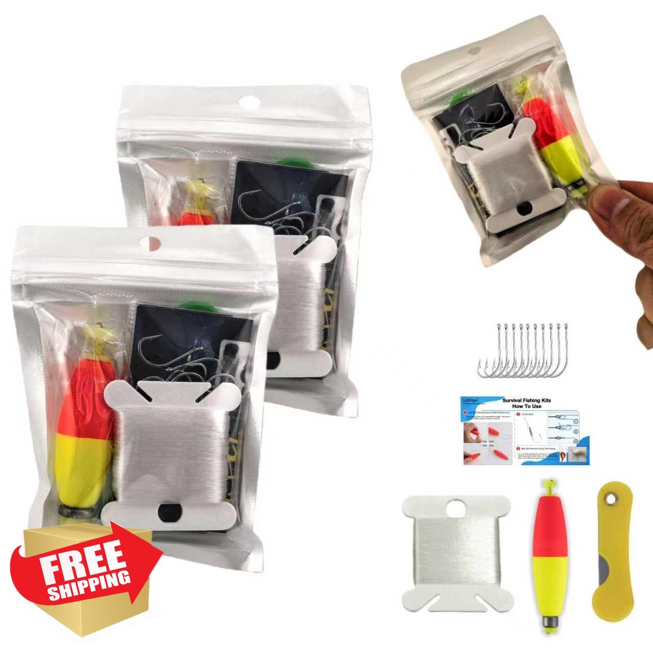 LoDinpo Mini Survival Fishing Kit 2pc