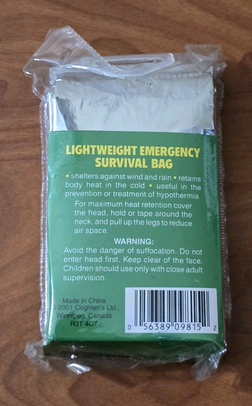 Coghlan’s Emergency Bag Survival Bag Camping 9815