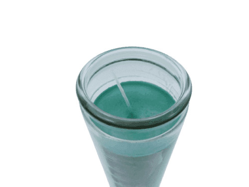 Set of 3 Original 80 Hour Hand Crafted Classic Green Candles Glass 8 Inch Lon…