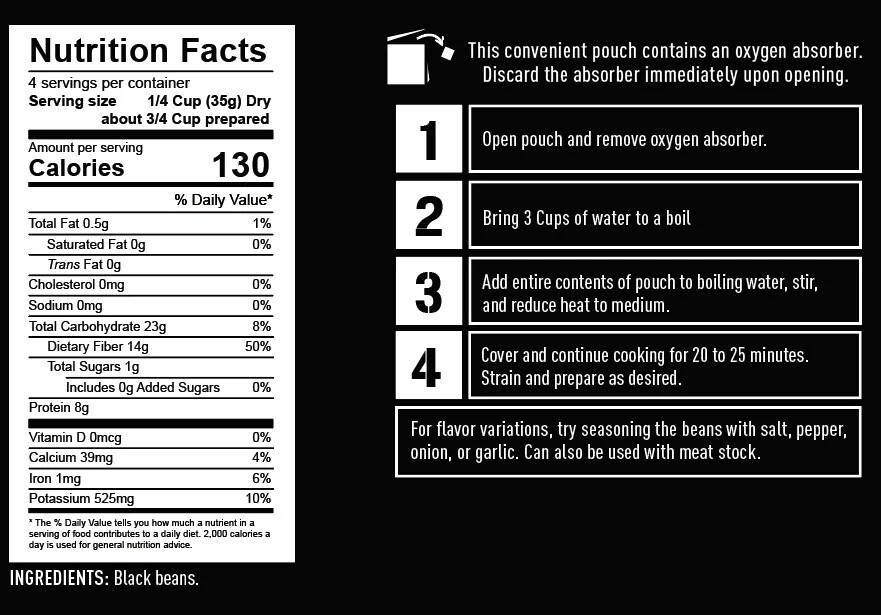 Beans & Rice Trio Large Bucket Bulk 100 Servings 30 Year Emergency Food Storage