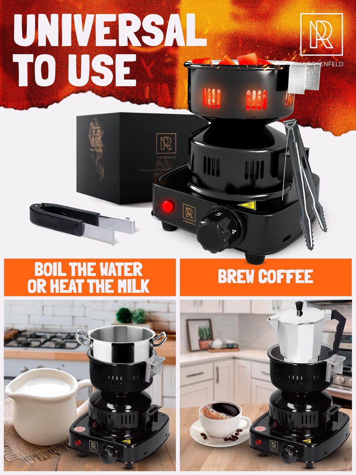 PRO Multipurpose Electric Charcoal Starter – version Black Burner
