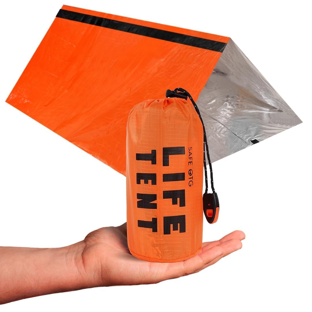 Emergency Survival Tent Mylar Shelter – Lightweight Waterproof Thermal Reflec…