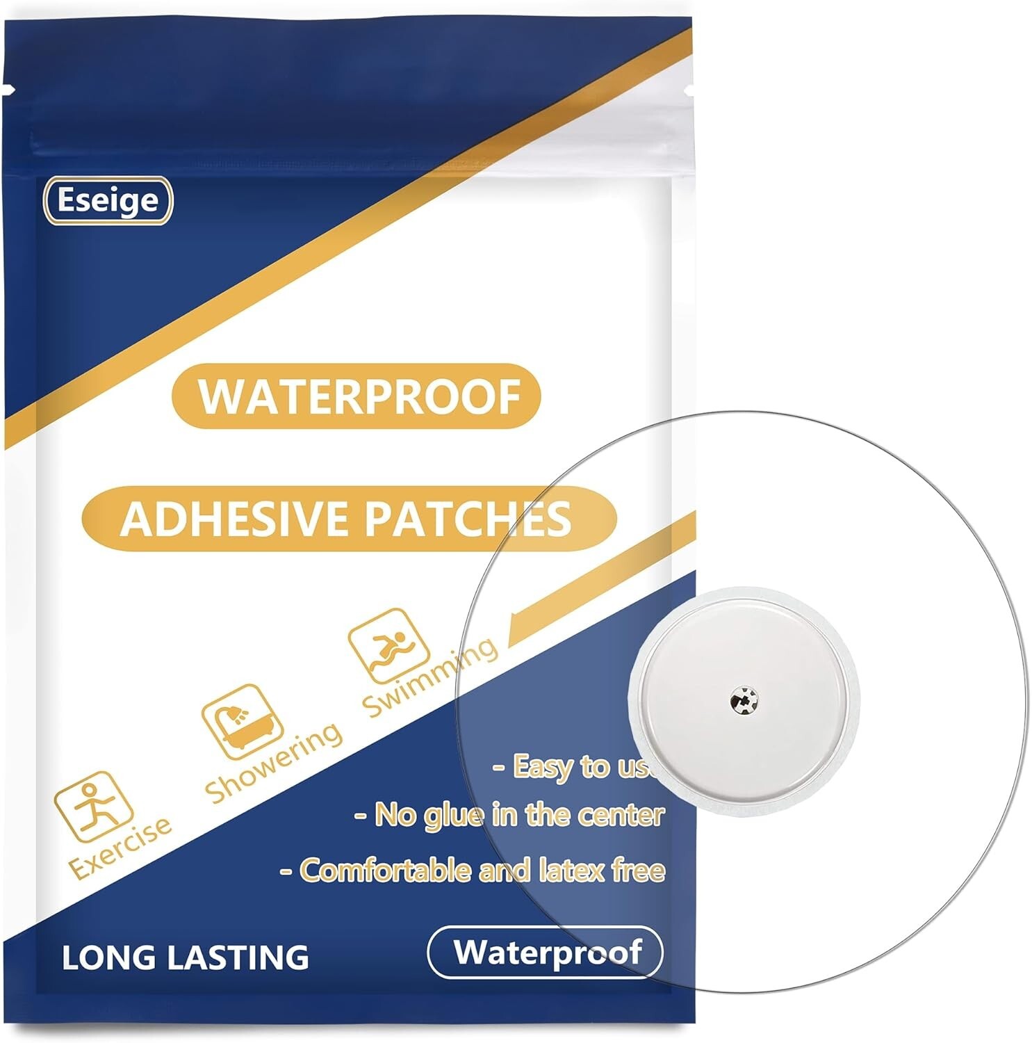 Thin Transparent Adhesive Patches – 50 Pack CGM Sensor Covers for Libre 1/2/3