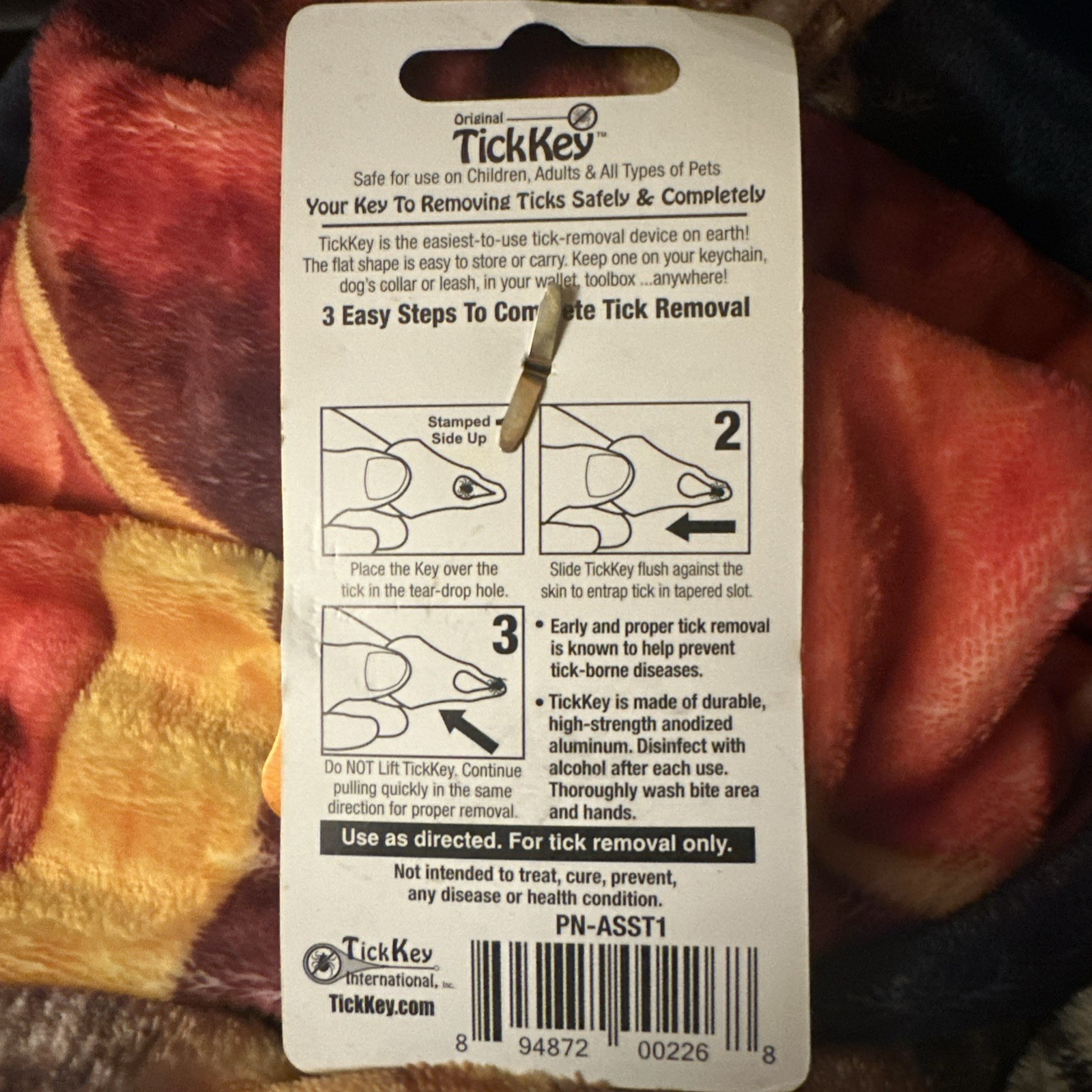 (1) Original TICK KEY 🔑 Tick Removal Device Kids Adults Pets USA Made Aluminum