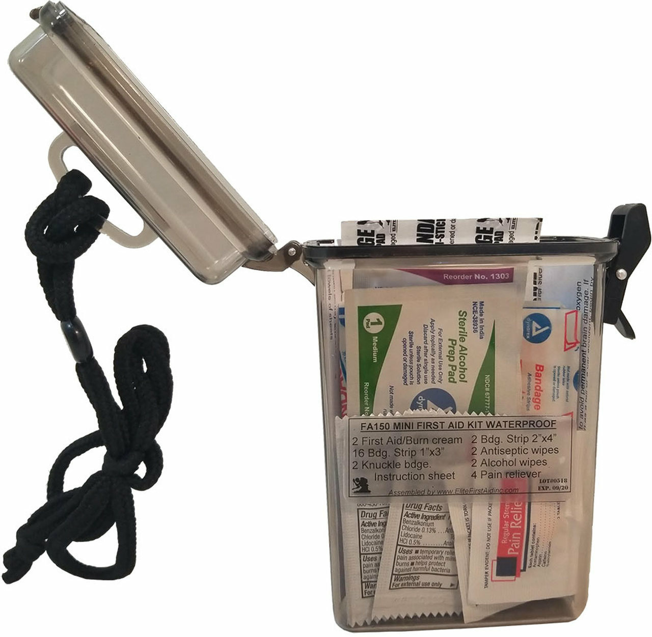 NEW Elite First Aid Mini 1st Aid Medical Kit in Waterproof Case 4 Hiking Hunting