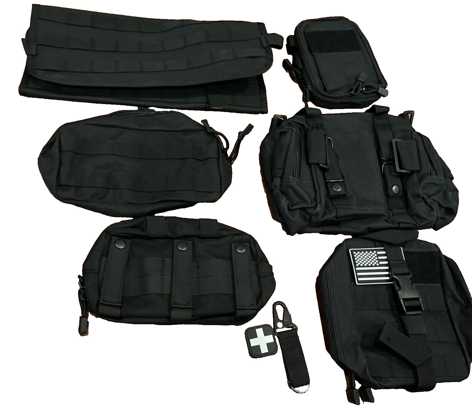 6 Pk Tactical Molle Car Back Seat Organizer 1 Panel 5 Detachable Molle Pouches