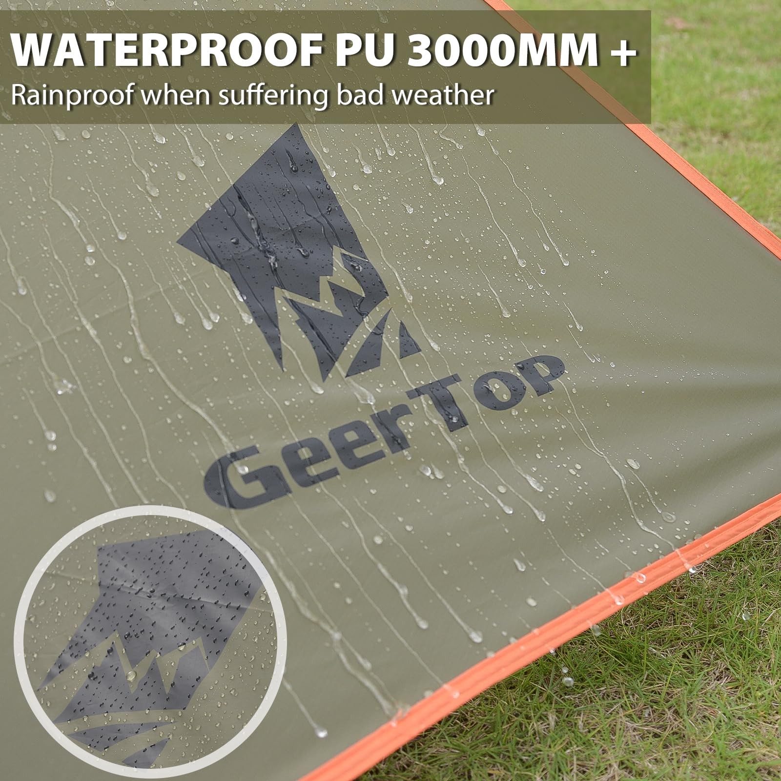 GEERTOP Large Car Side Camping Awning 19 x 11 ft 19ft x 11.5ft, Lunar Green