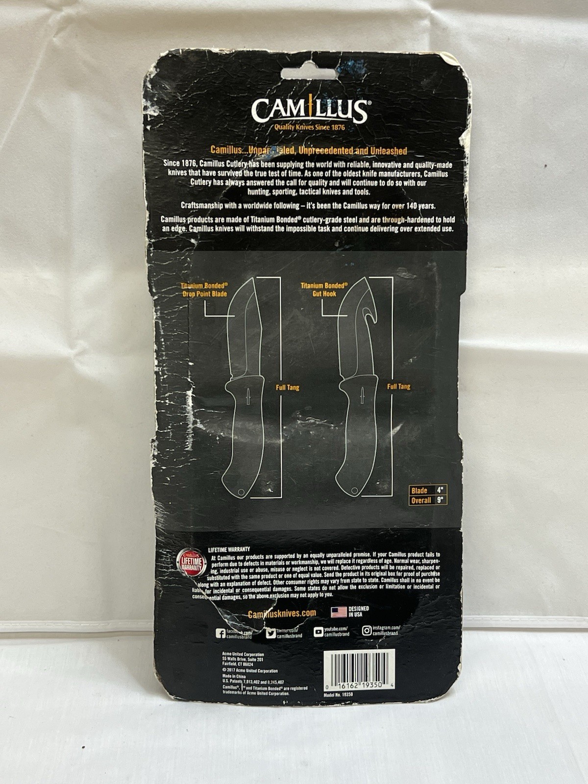 Camillus Game Combo 9″ Gut Hook Knife 9″ Drop Point Combo Kit- 2 Piece Set