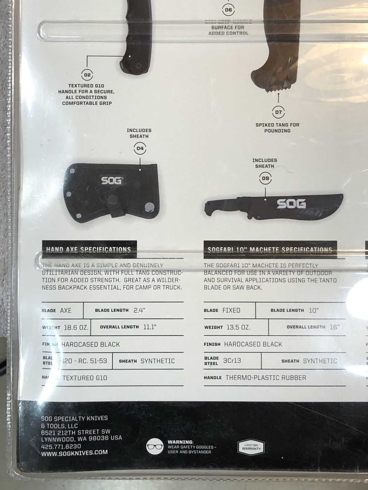 SOG 3 Piece Outdoor Survivalist Kit Hatchet Knife Saw Shovel