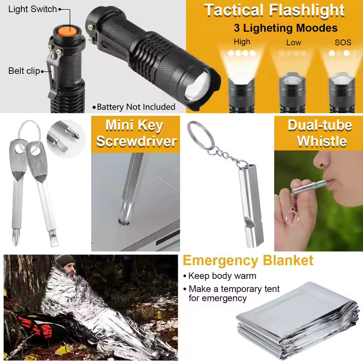 Survival Kit 30-in-1 – Emergency Outdoor Camping & Military Tactical Gear box
