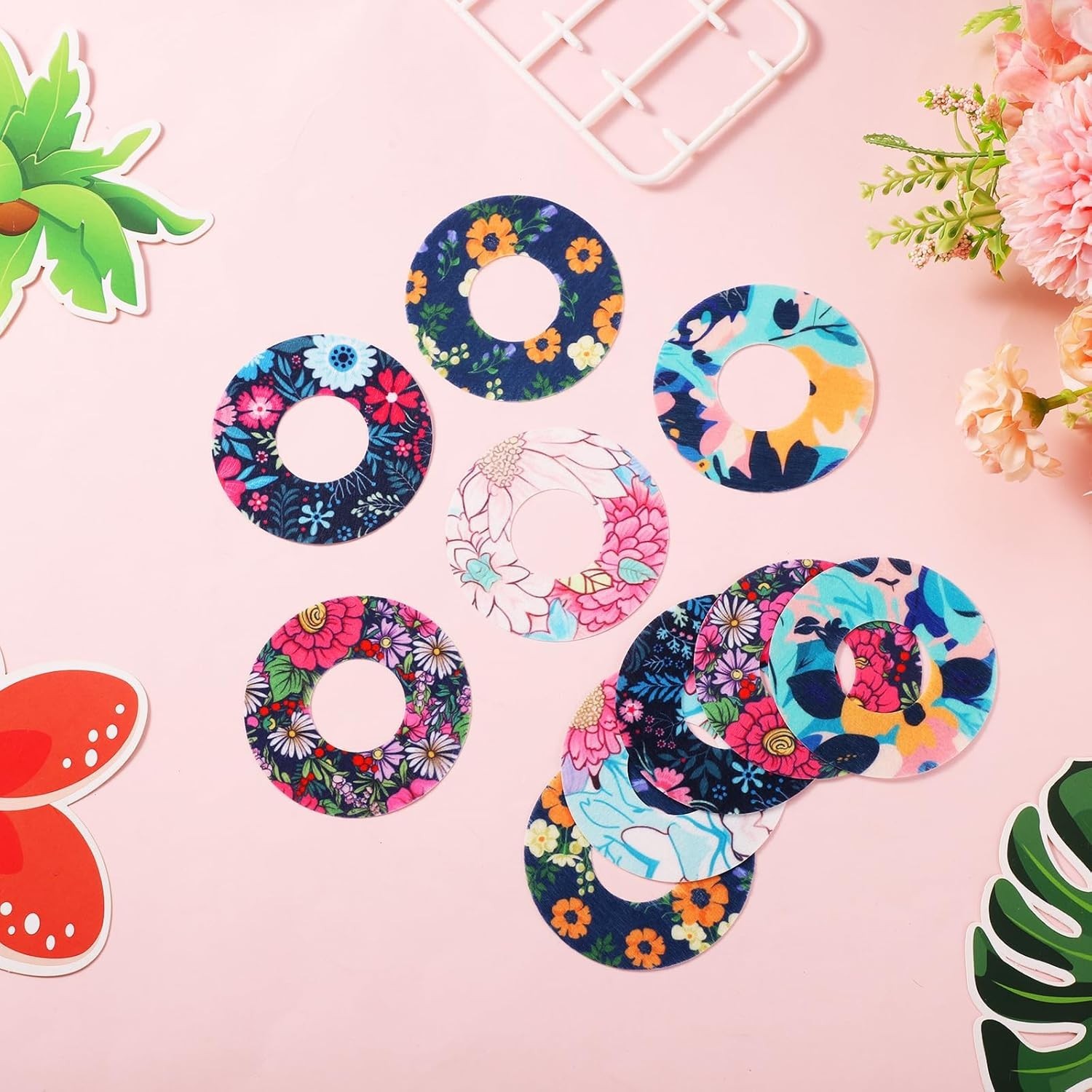 25Pcs Waterproof Flower Pattern Sensor Covers for Libre 1/2 – Breathable, Non…