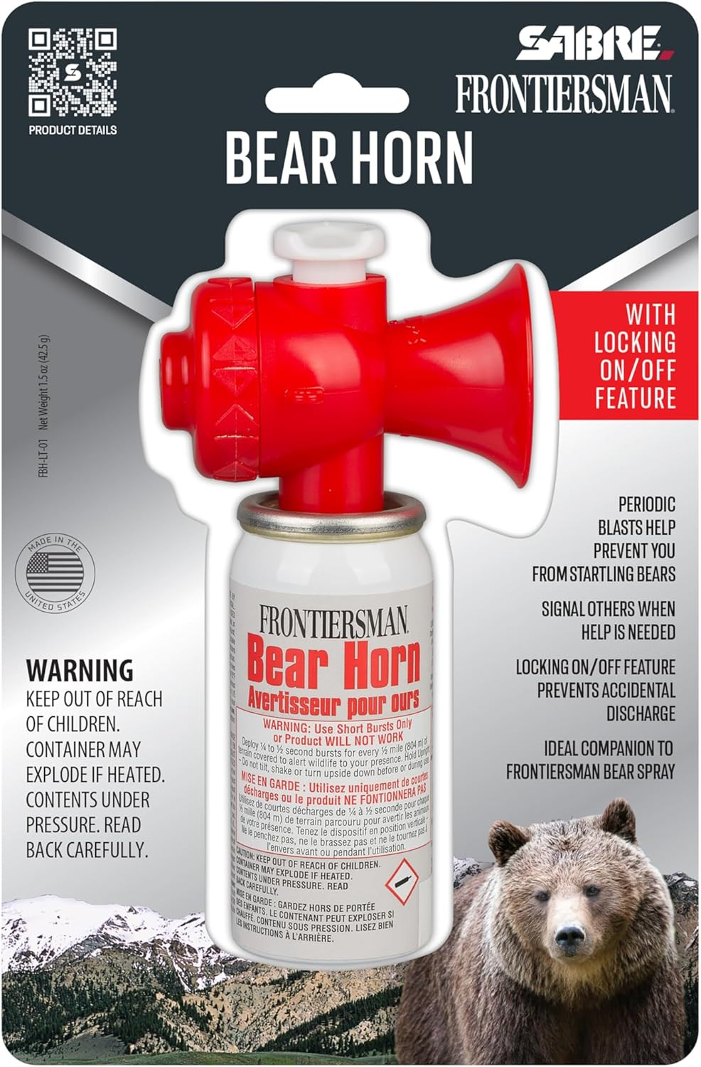 Frontiersman Bear Horn, 130Db Audible up to 0.5 Miles, Nonflammable & Eco-Friend