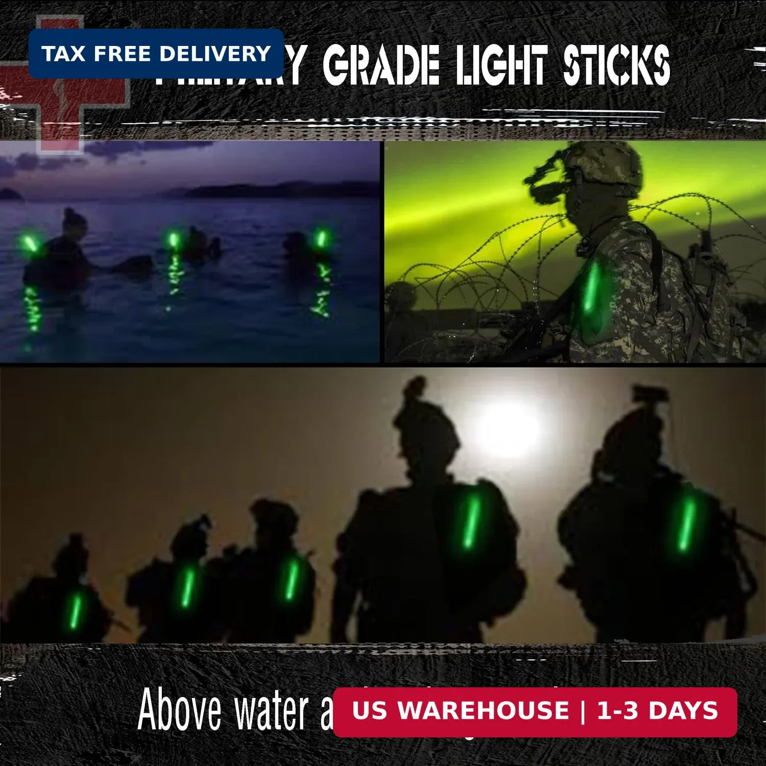 Emergency 10 Ultra Bright Green Glow Sticks – Individual Packed With Lanyard – F