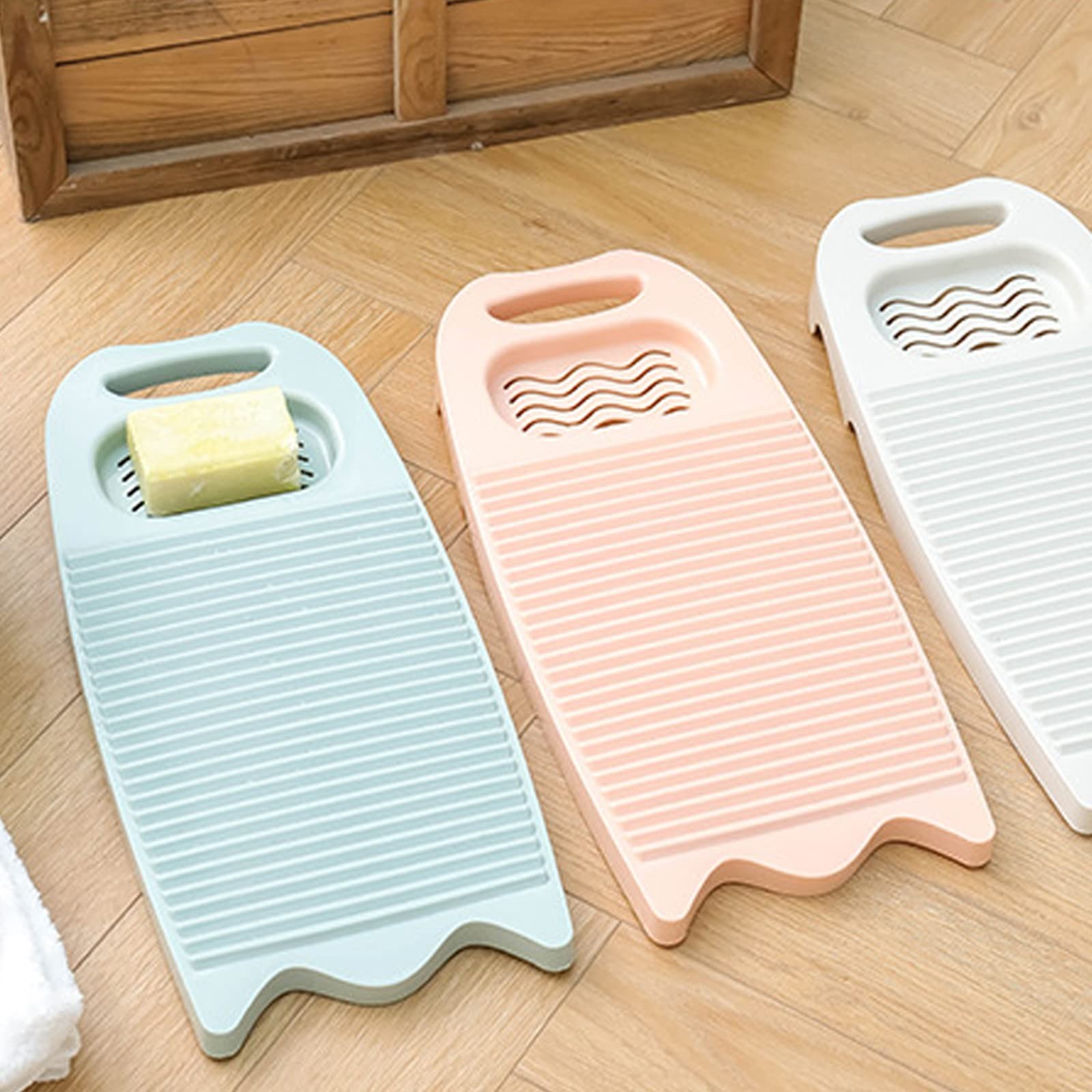 Non-Slip Laundry Washing Board, Household Washboard, Hand Wash Large, A-White