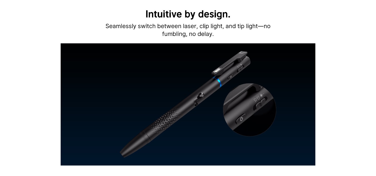 Olight O’Pen 3 EDC Pen with Tip and Clip Lights and Green Pointer