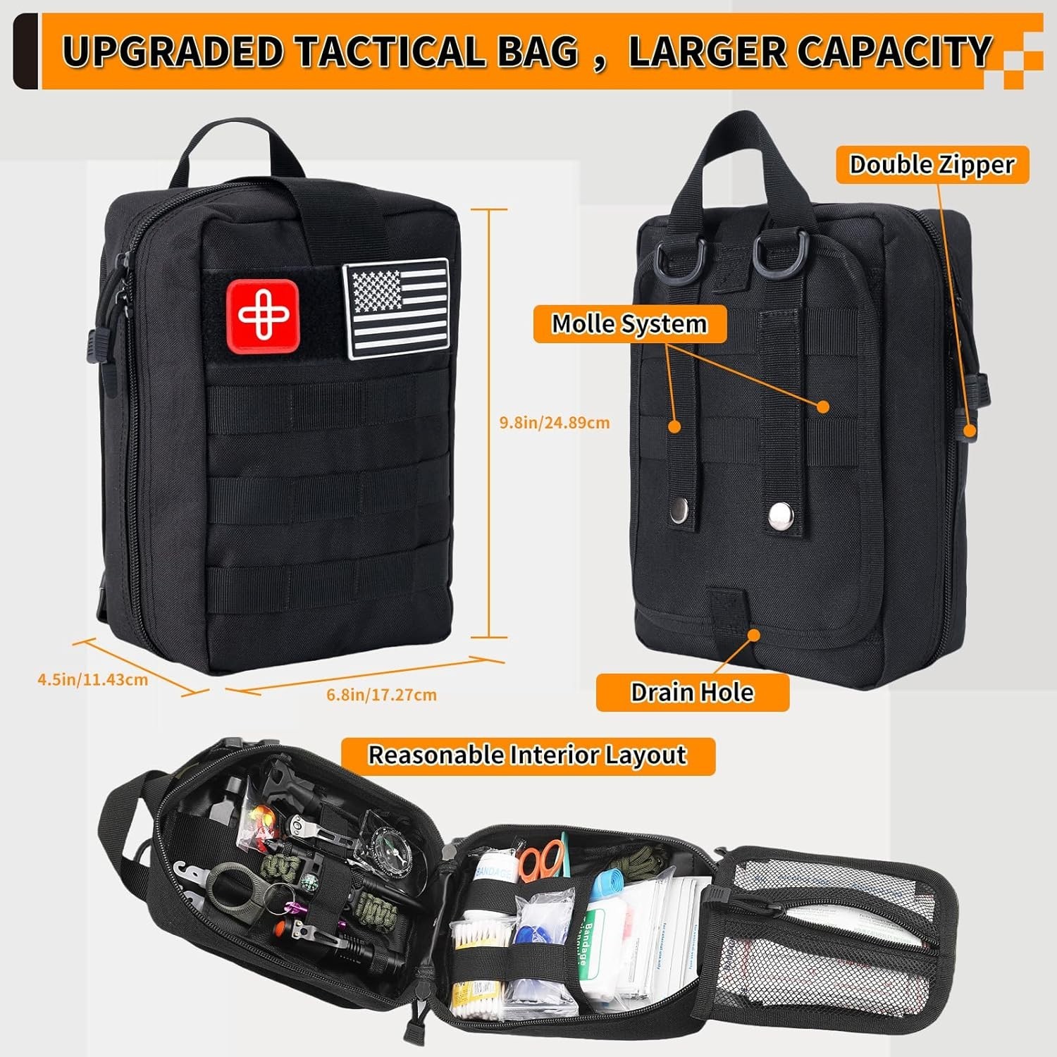 Emergency Survival Kit with First Aid Gear for Outdoor Camping Hiking Car Travel
