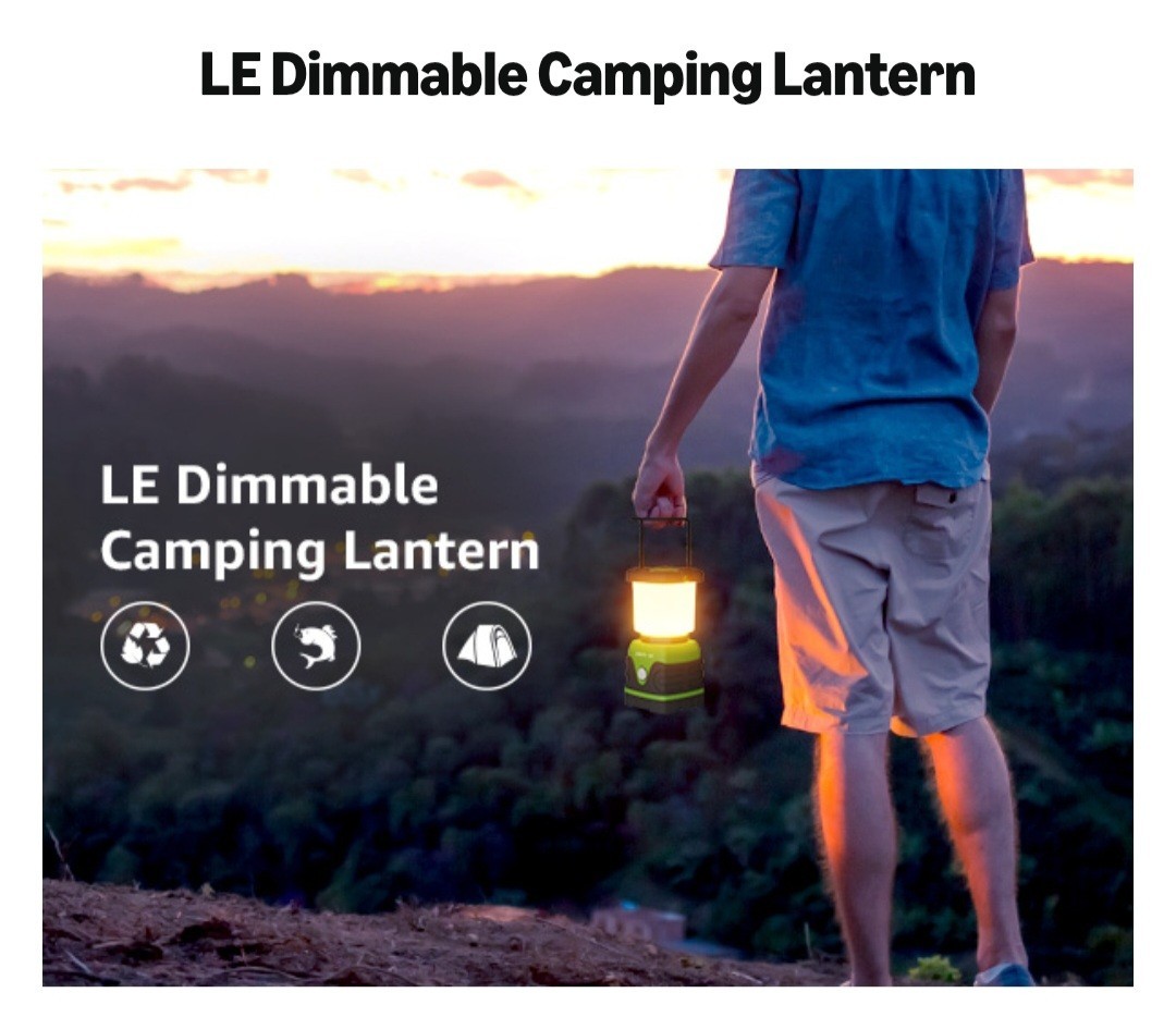 LEPRO 1000 LUMEN LED CAMPING LANTERN EMERGENCY & SURVIVAL LIGHT NEW REG BATTERIE