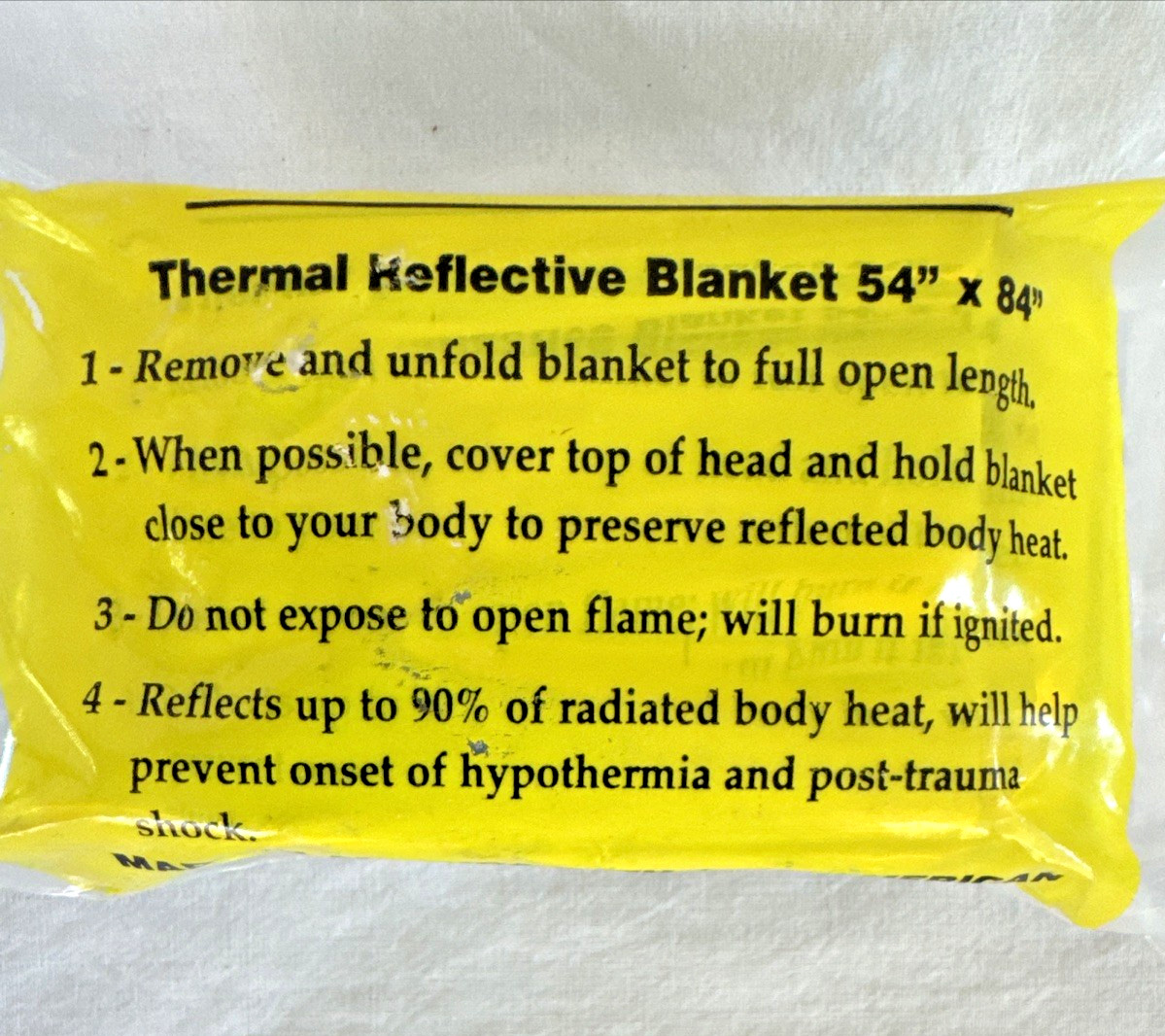 Listos Thermal Reflective Blanket 54” By 84” NEW