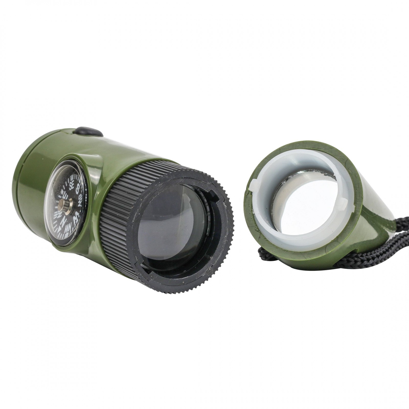 Kids Survival Outdoor Camping Multi Tool Whistle Compass LED 7 in 1 Flashlight