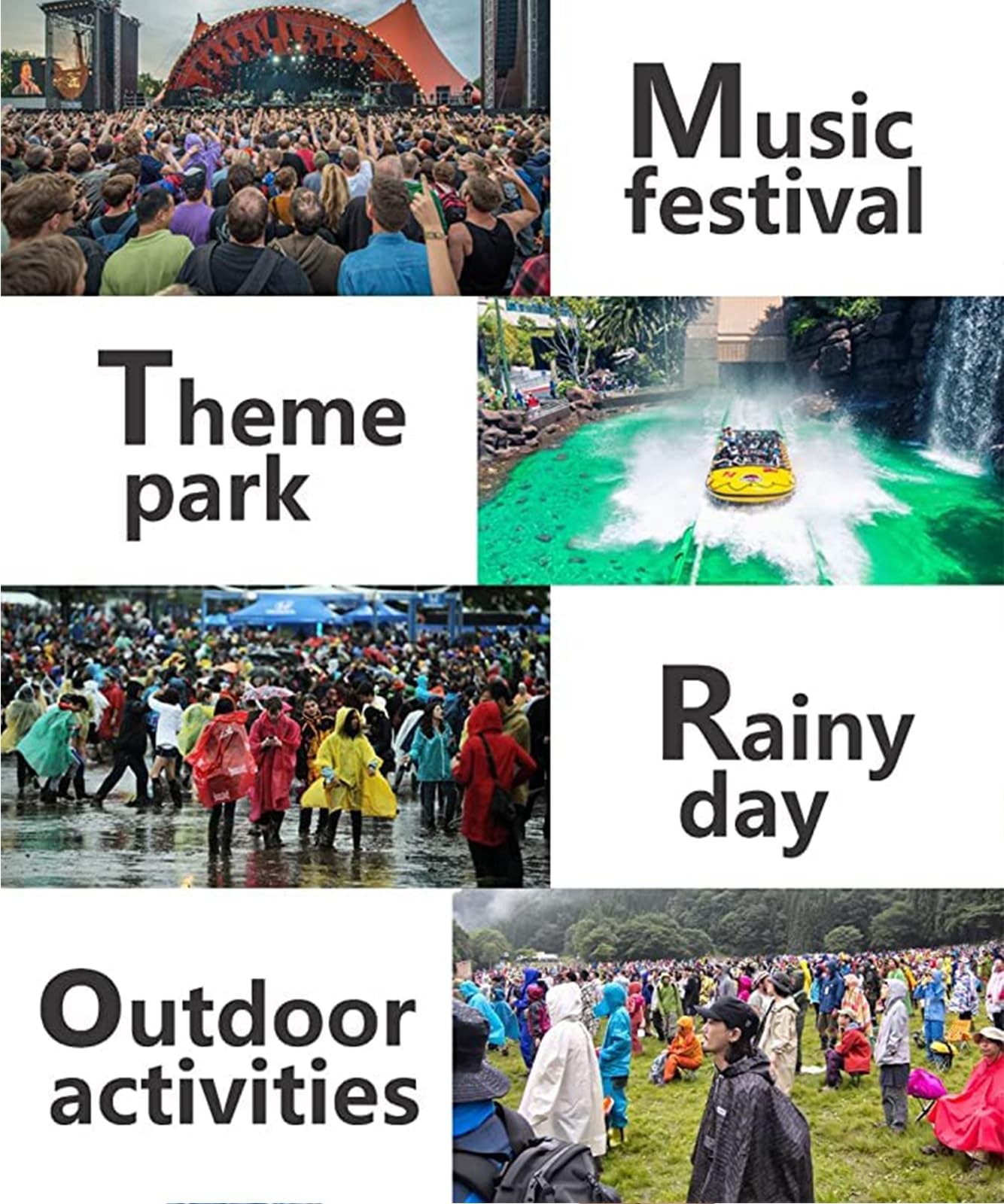 Rain Coat Poncho for Adult, 2 Pack Women Men Reusable Raincoats Emergency wit…