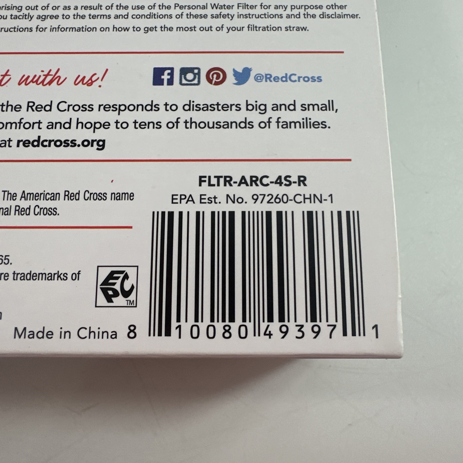 American Red Cross 4-Stage Personal Water Filter 99.99% Filtration BPA-Free