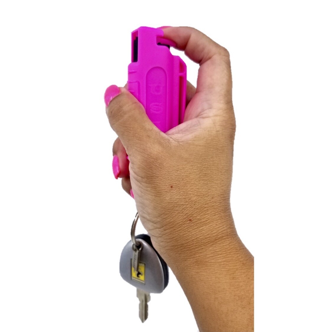 Pepper Spray Hot Pink Keychain .50 ounce Injection Molded Self Defense Safety OC