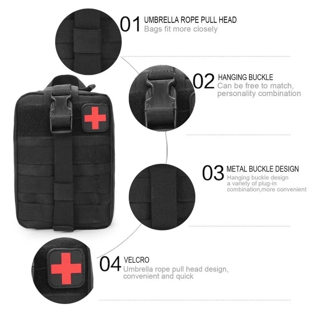 Emergency Survival Kit Bag First Aid Bug out Military Prepper Kit 142Pcs Bag