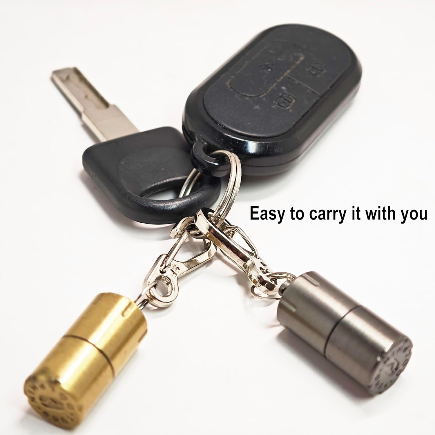 2 Pack Black Gold Keychain Peanut Lighter EDC Mini Waterproof Lighter For