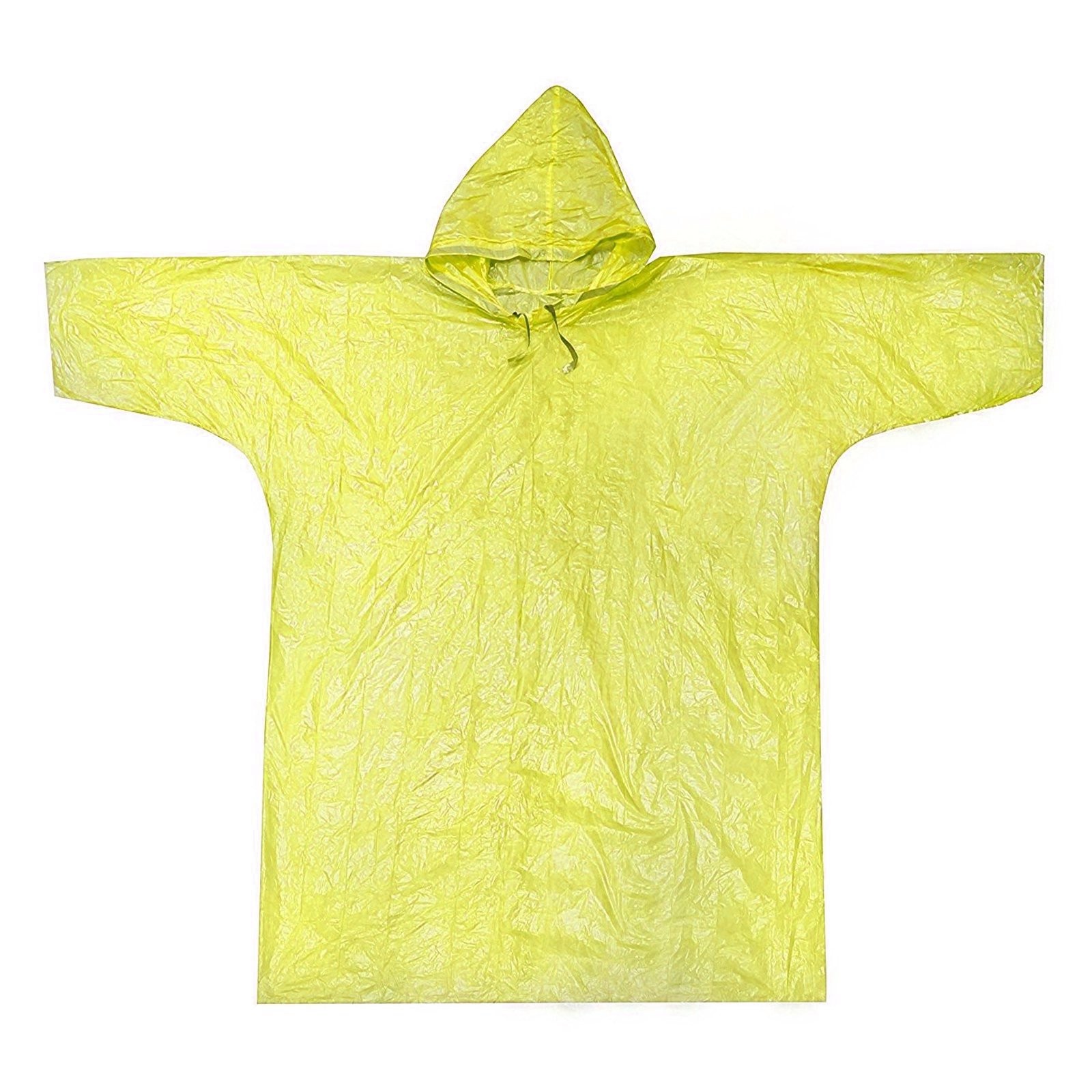ASR Outdoor Emergency Poncho Yellow Polyethylene Rain Gear Camping One Size