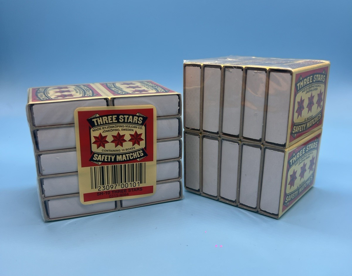Swedish Camping Matches Three Stars Safety Matches 2 PAKAGES-10 BOXES PER PACK