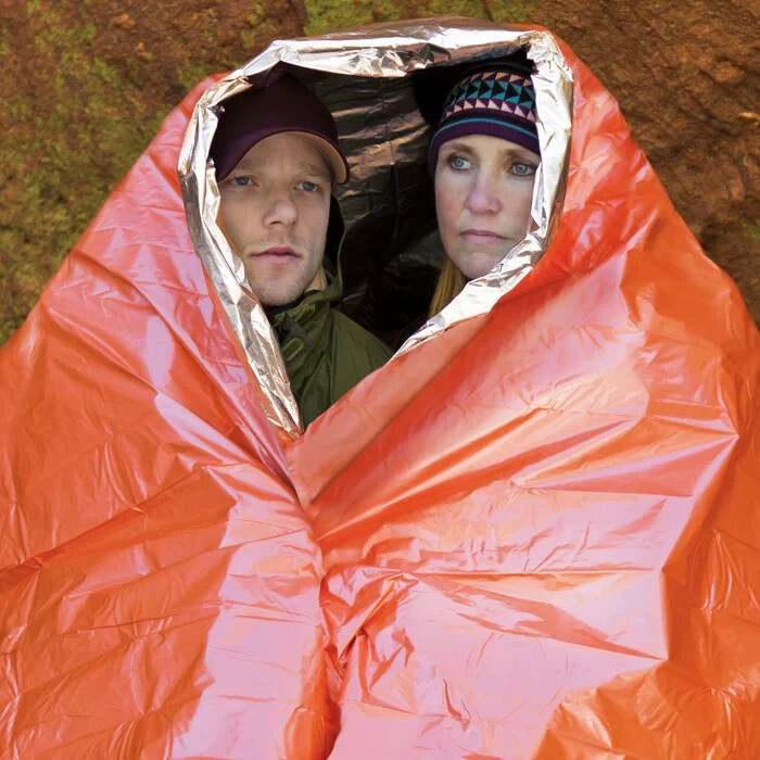 12 Pack SOL Heat Sheet Survival Thermal Emergency Blanket XL 2 Person Quiet Warm