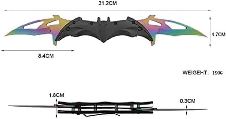 Color Bat Model Foldable Outdoor Survival Blade Camping Defense Tool