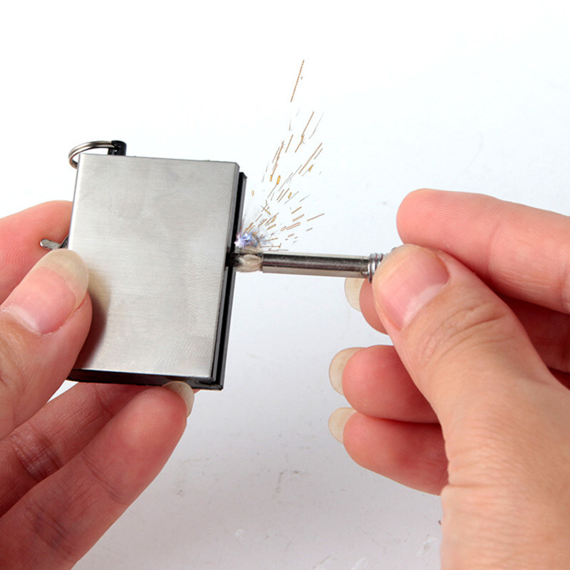 Mini Waterproof Outdoor Lighter Pocket Camping Hiking Fire Starter Match Keyring
