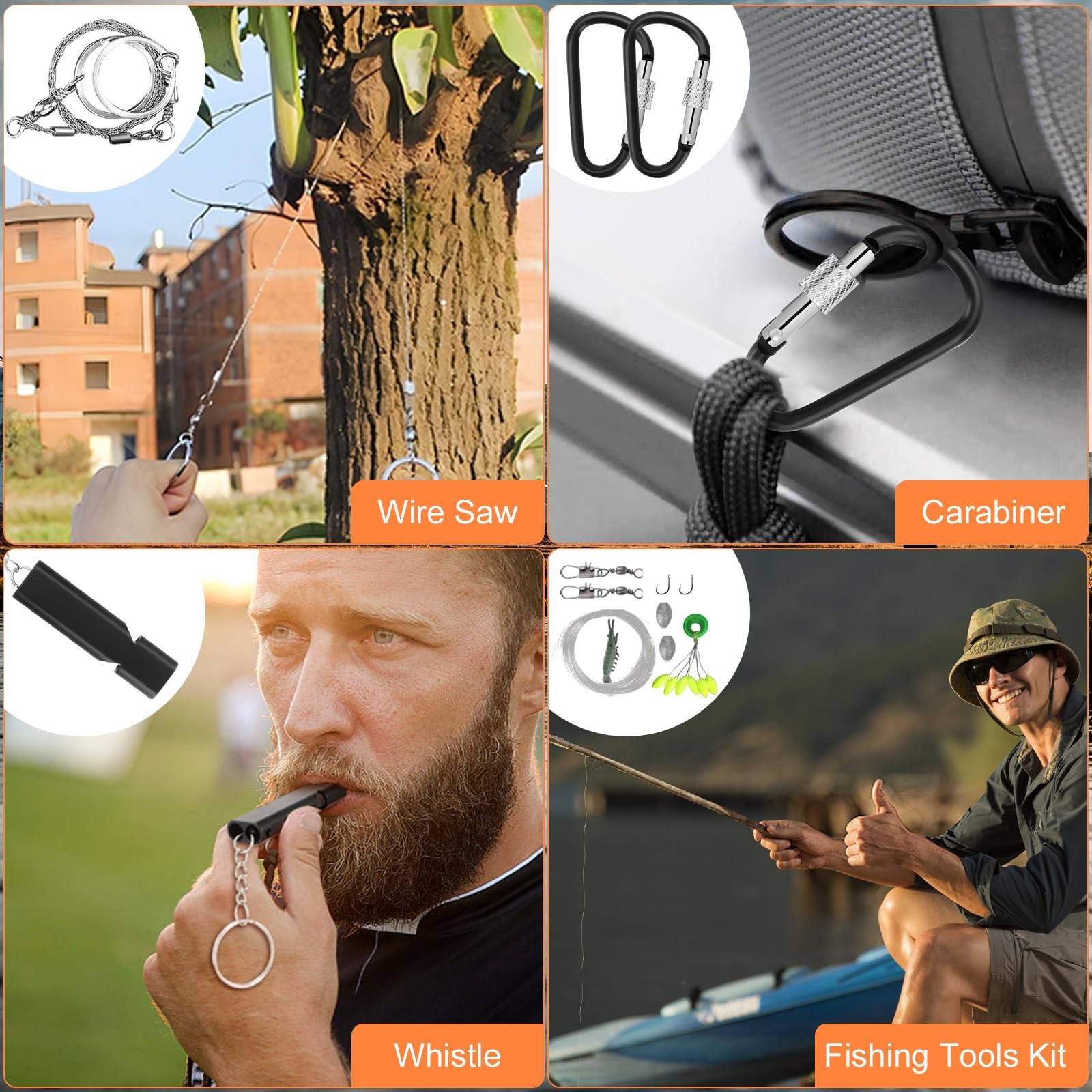 69 Piece Outdoor Emergency Survival Kit Outdoor, Tactical Flashlight Comp…