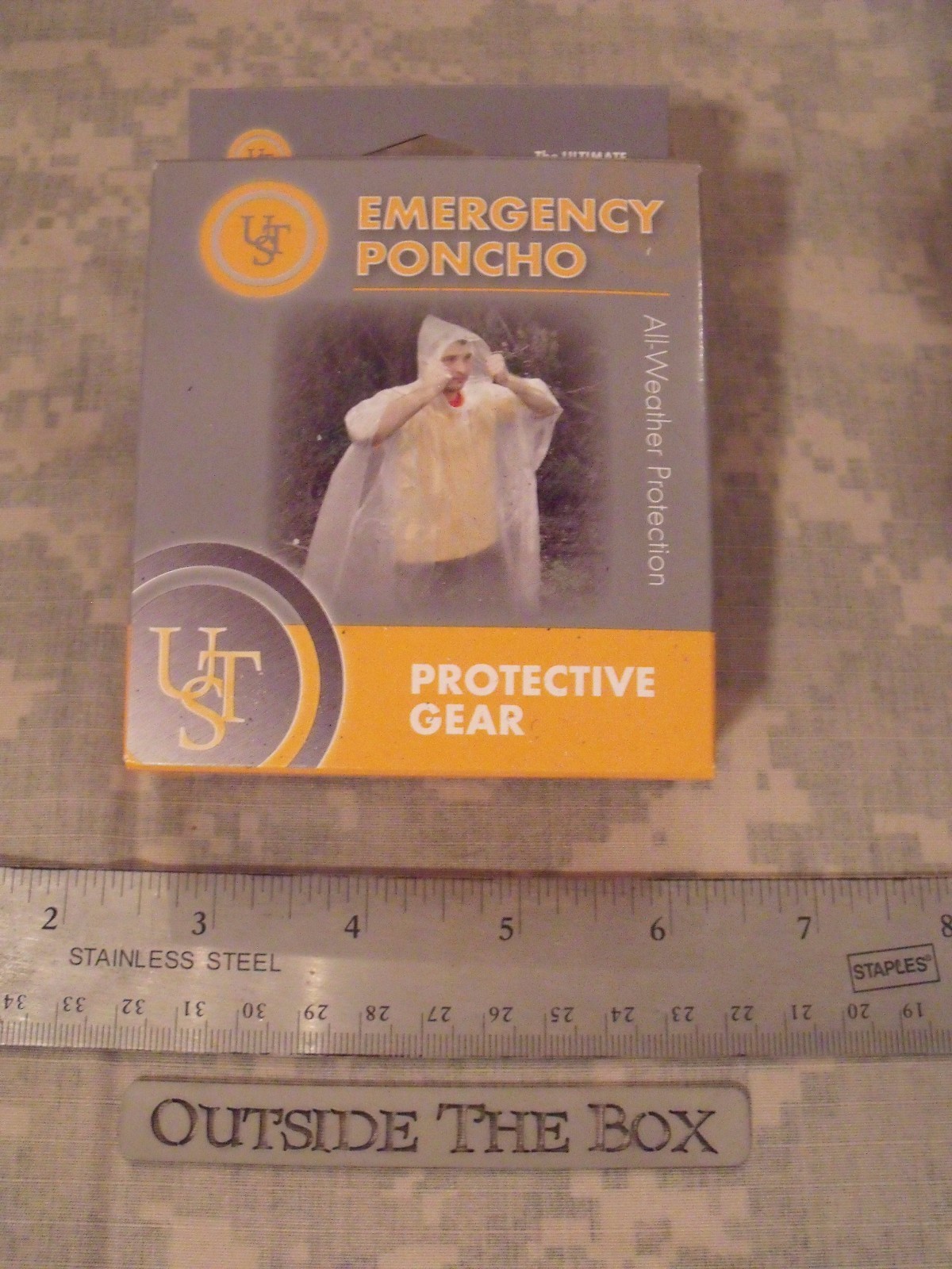 UST: Emergency Poncho – Portable Weather Protection w/Hood, Clear (Retail Boxed)