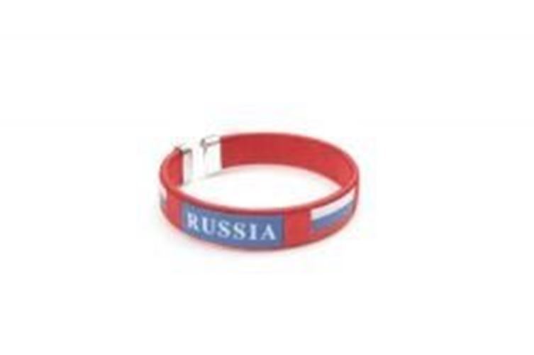Russia Red Country Flag Flexible Adult C Bracelet Wristband … 2.5 Inches in Di