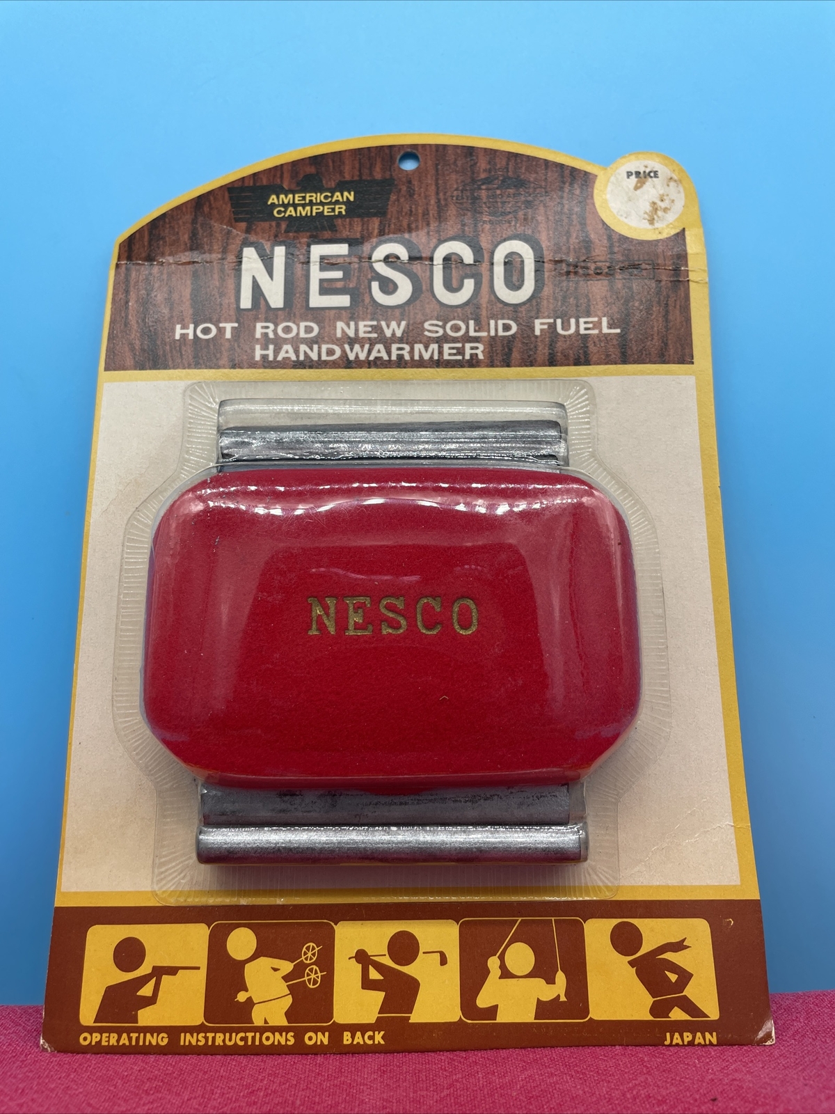 Vintage American Camper Pocket Hand Warmer W/ Drawstring Felt Bag NEW SEALED