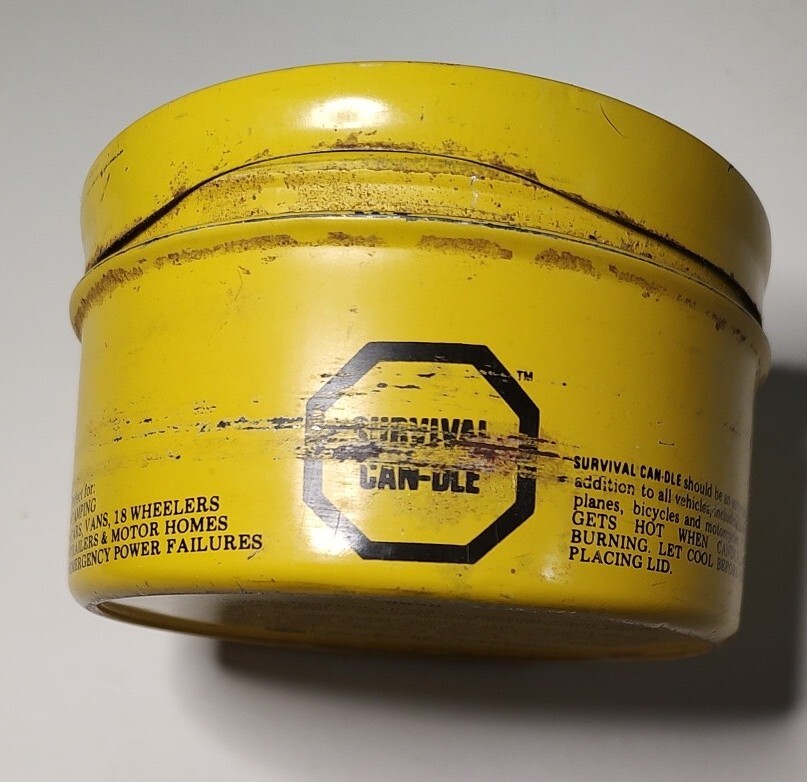 1979 Survival Can-dle 8oz Metal Tin Vintage USA