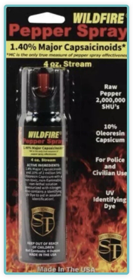 POLICE Pepper Spray WOMEN STREAM 4 oz HOME Self Defense Weapon Tool WILDFIRE 4oz