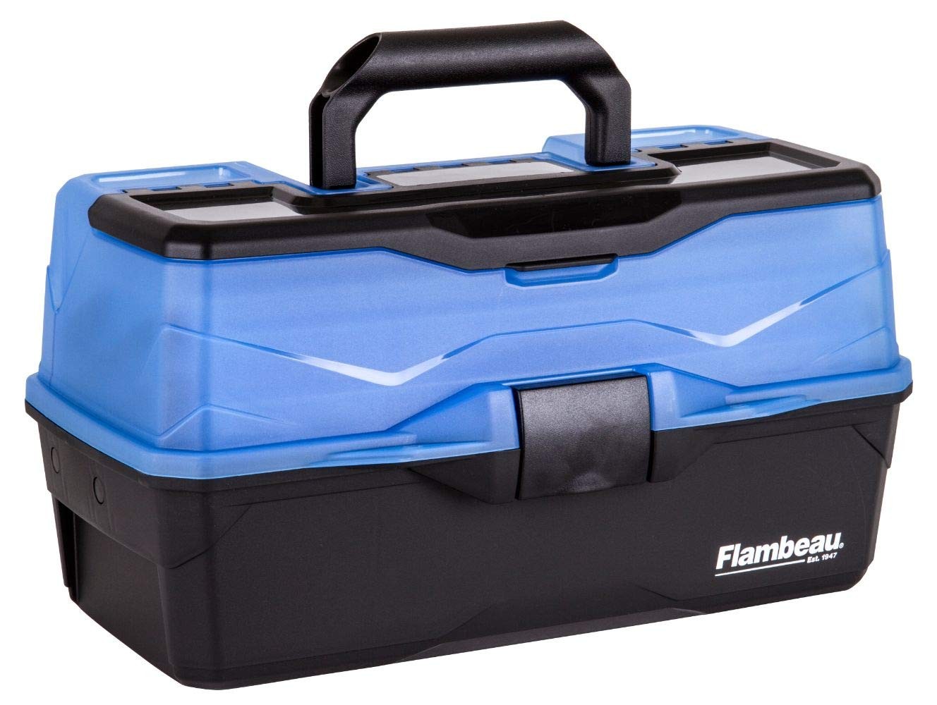 Flambeau Outdoors 6383FB 3-Tray Tackle Box – Classic 3-Tray, Frost Blue/Black