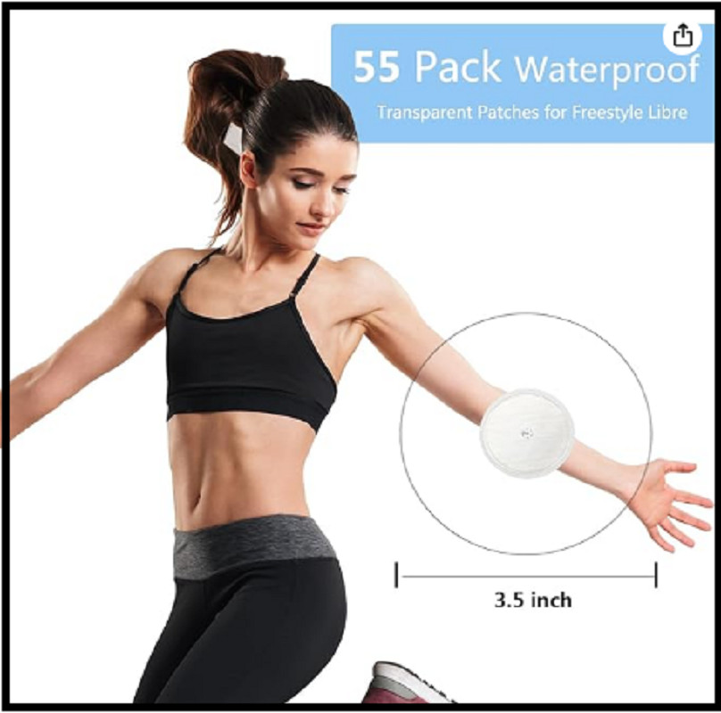 Freestyle Sensor Covers for Libre 1/2/3, 55 Pack Waterproof Adhesive Patches Ne