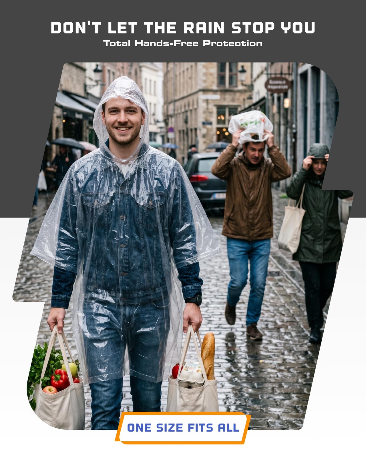 Disposable Rain Ponchos for Adults (5 Pack)
