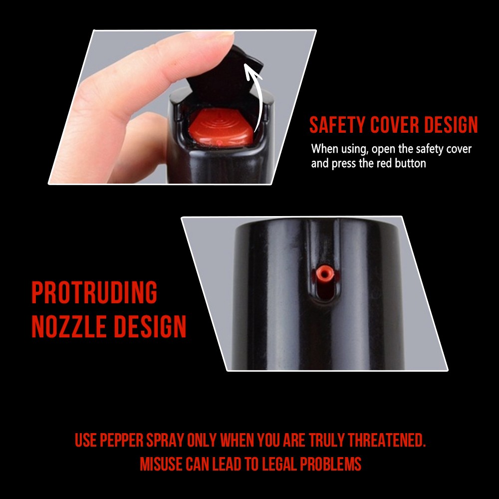 3 PACK Pepper Spray 1/2oz Self Defense Safety Lock Security Keychain