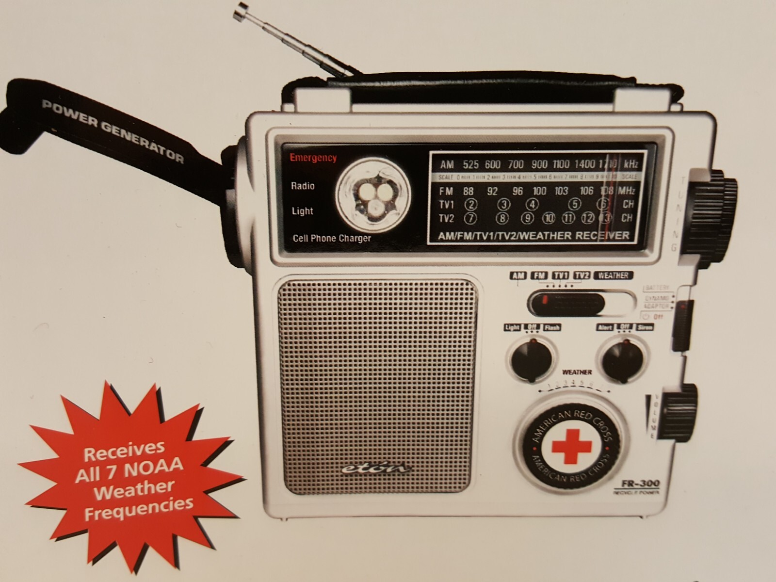 American Red Cross emergency radio hand crank FR300 Eton