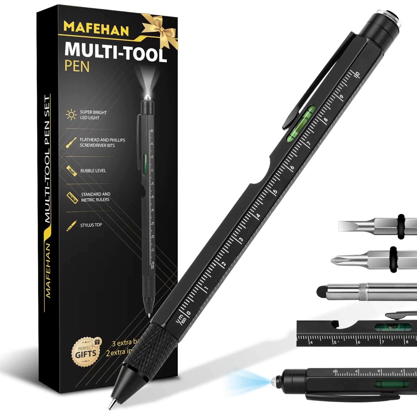 Gifts for Men Who Have Everything – MAFEHAN 9-in-1 Multitool Pen with LED