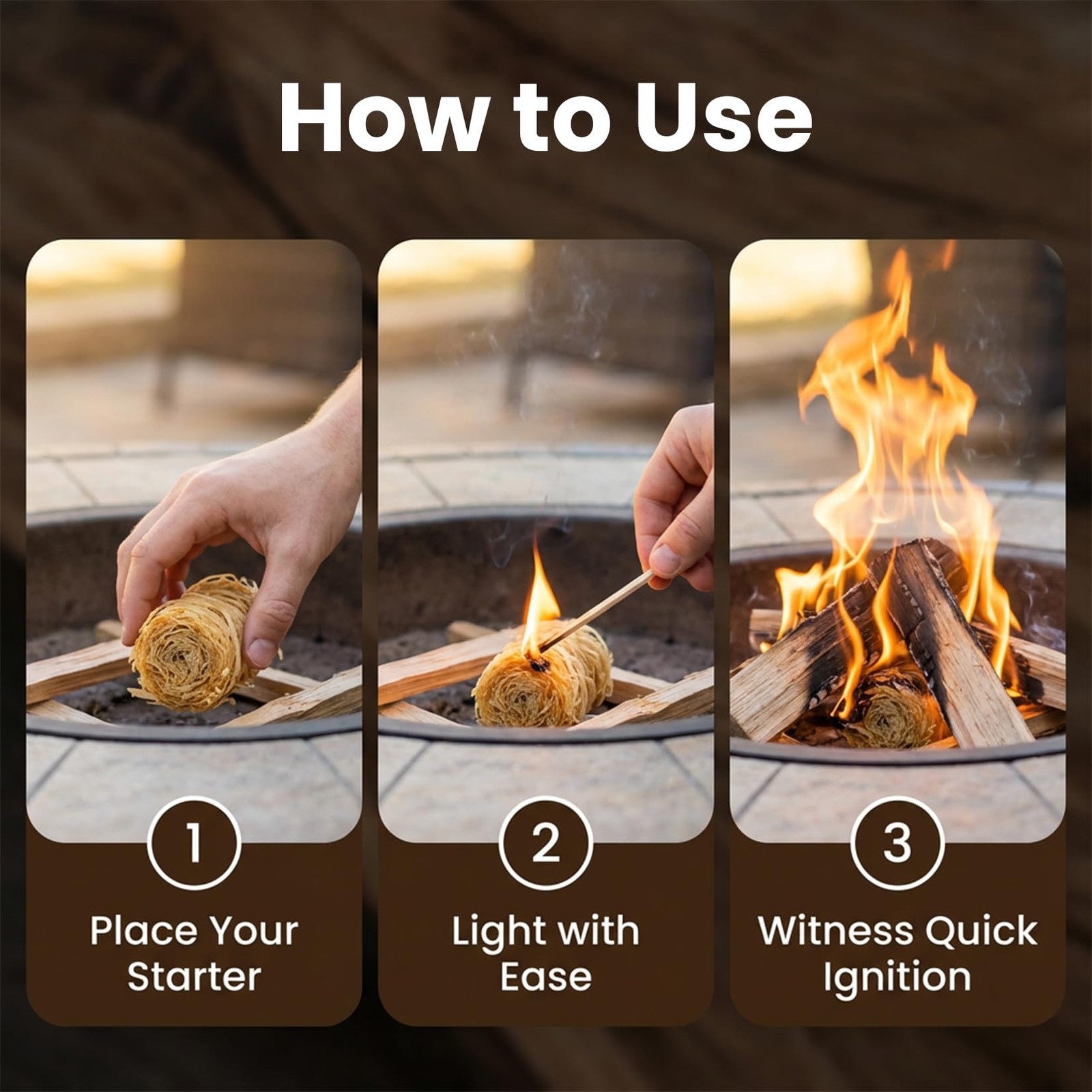 MAQIHAN 15PCS Quick Ignite Fire Starter – Rolls for BBQ