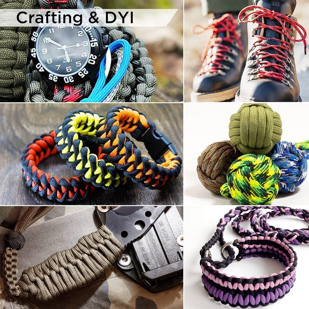 TECEUM Paracord Type IV 750 lb Black 016 – 50 ft – 4mm – 50 ft, Noir
